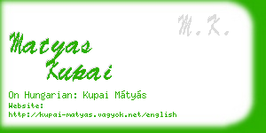 matyas kupai business card